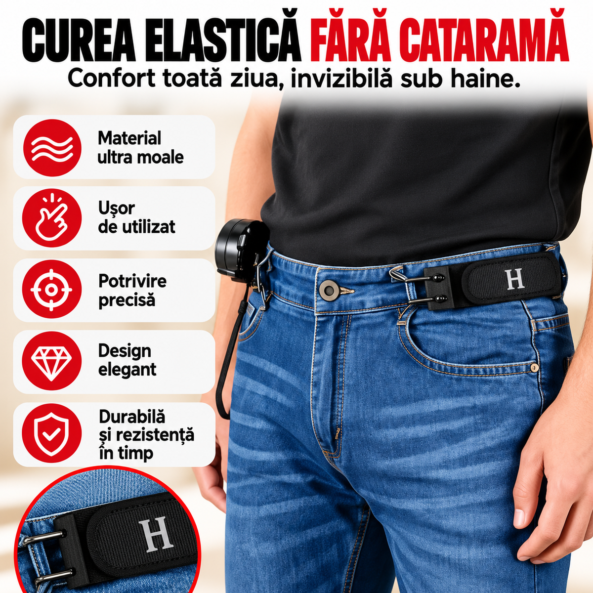 Curea Elastică Fără Cataramă – Comfort Fit